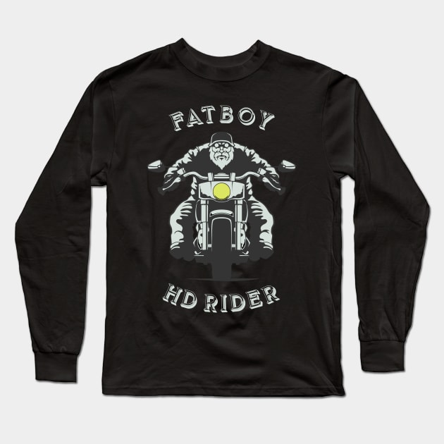 MOTORCYCLE BIKE RIDER - FATBOY RIDER Long Sleeve T-Shirt by Pannolinno